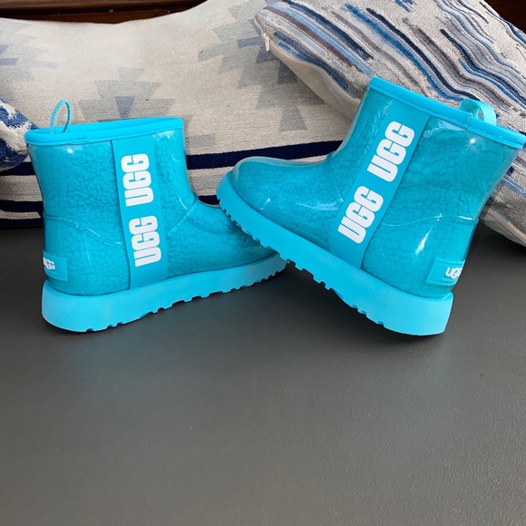 UGG Classic mini clear teal blue WOMEN boot size 5M NEW - Picture 3 of 12
